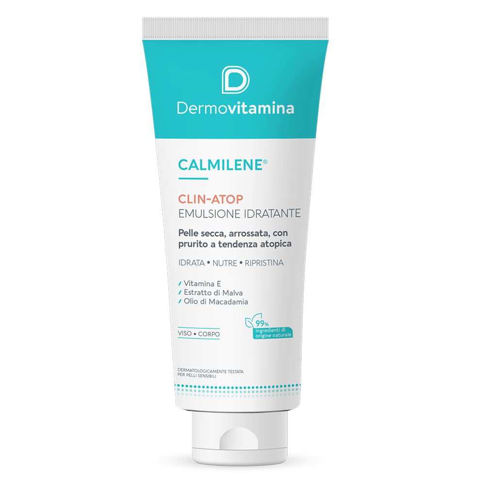 Dermovitamina Calmilene Clin Atop - Emulsion per Corpo e Volto - Per Dermatite Atopica e Sicronia, Pelle Seca, Prurito, 